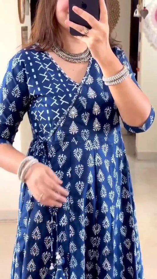 Blue Silk 3 piece Suit Set