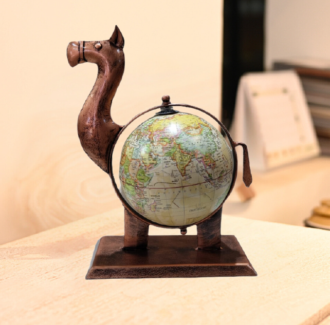 ANTIQUE CAMEL GLOBE SMALL