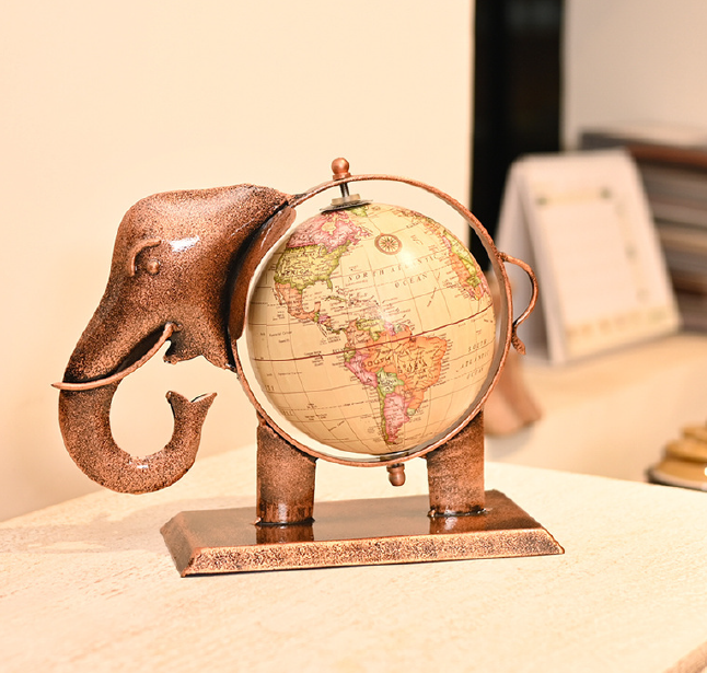 ANTIQUE ELEPHANT GLOBE SMALL