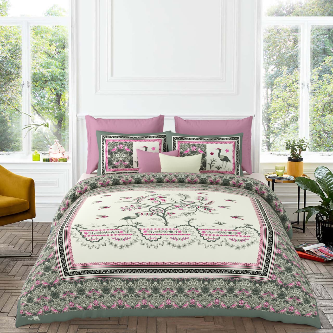 KING Size Bedsheet with 2 Pillow (SST56)