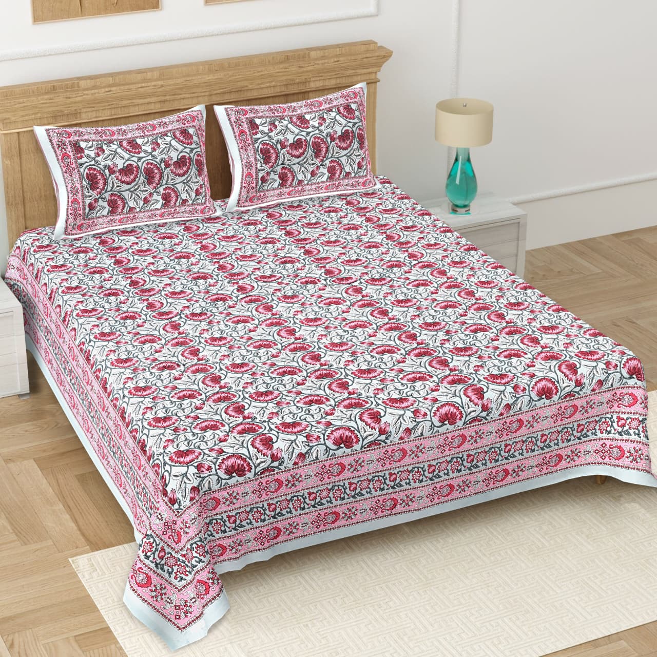 Double Bedsheet with 2 Pillow(SST71)