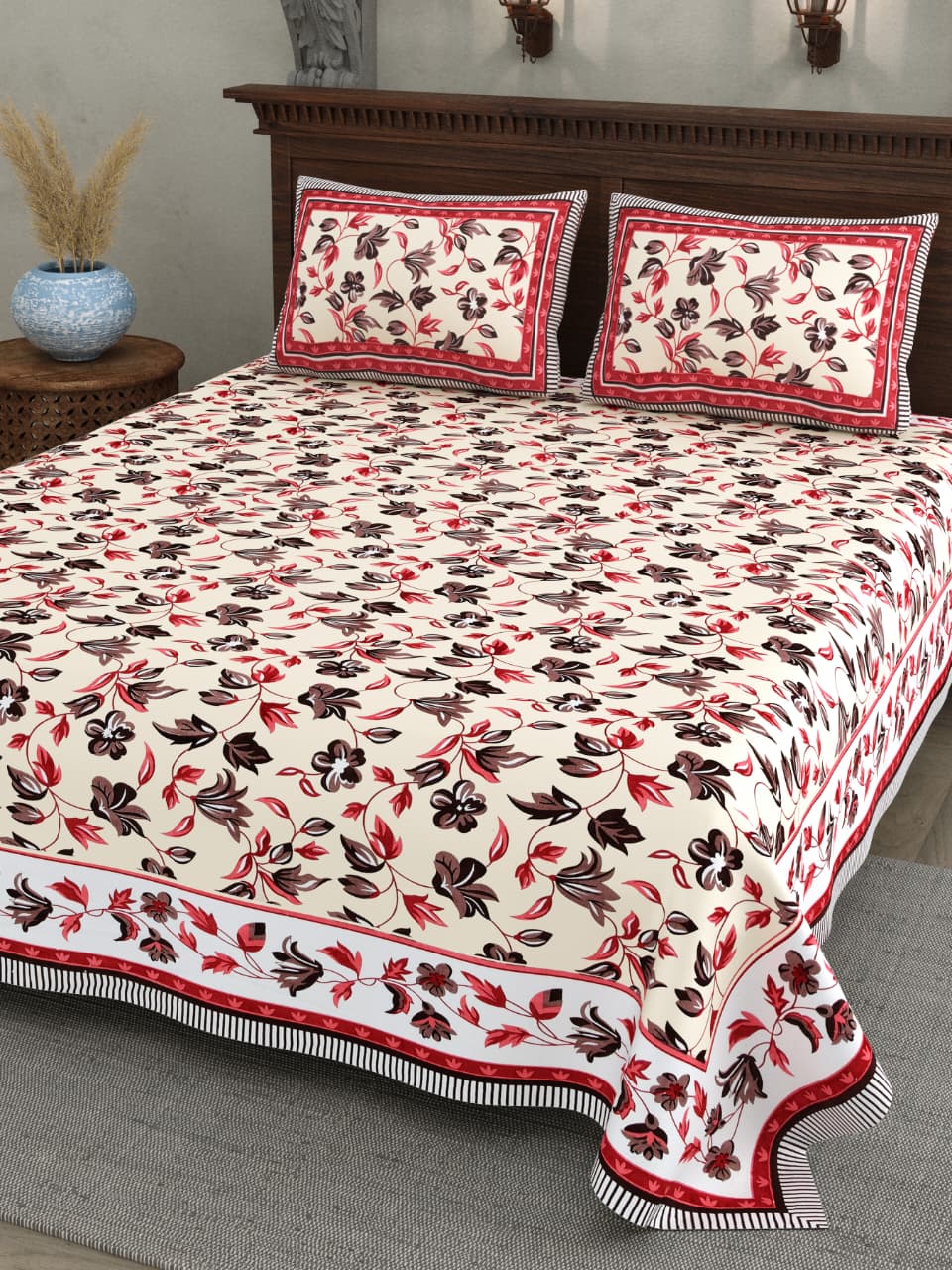 Double Bedsheet with 2 Pillow(SST84)