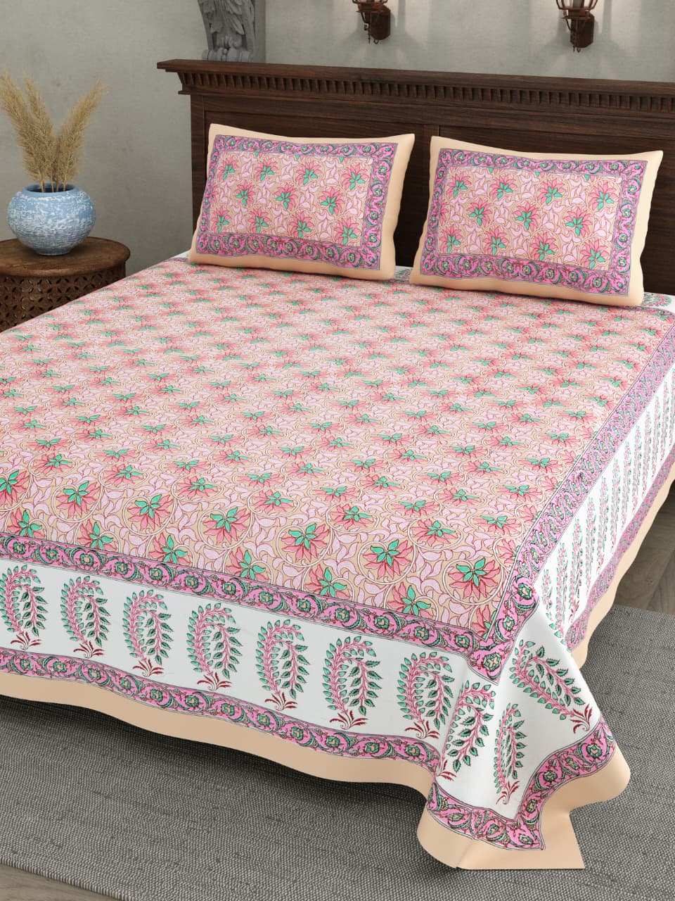 Double Bedsheet with 2 Pillow(SST93)