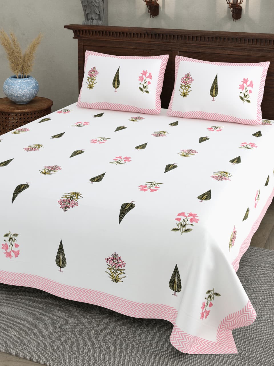 Double Bedsheet with 2 Pillow(SST108)