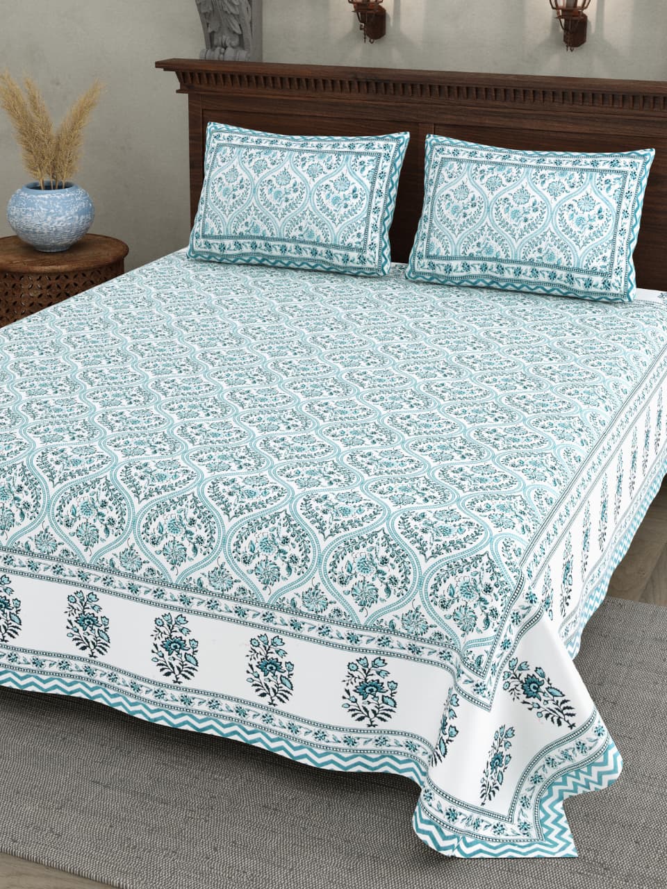 Double Bedsheet with 2 Pillow(SST111)