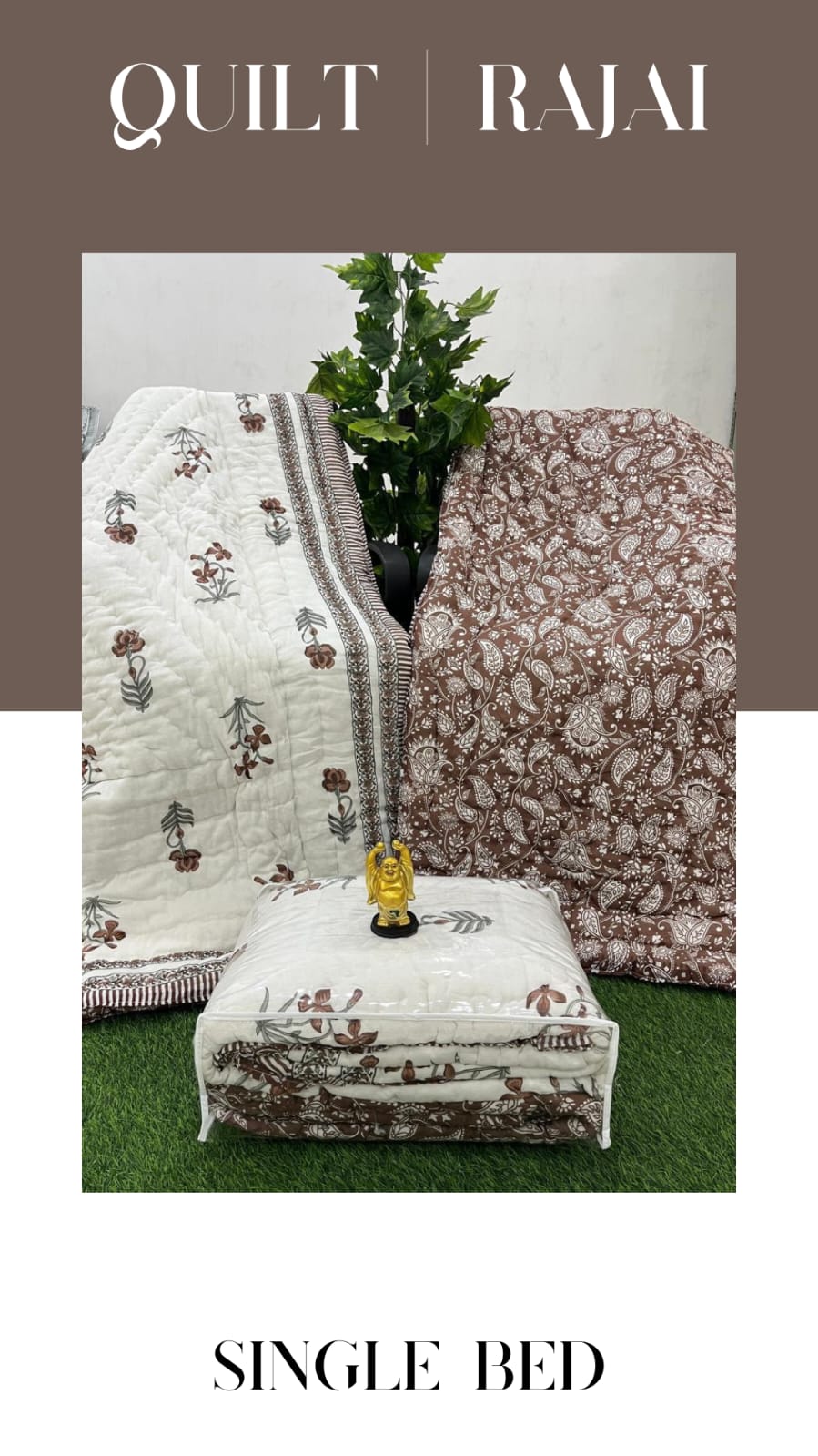 Elite Mulmul Printed Quilt RAJAI (SINGLE BED) (147)