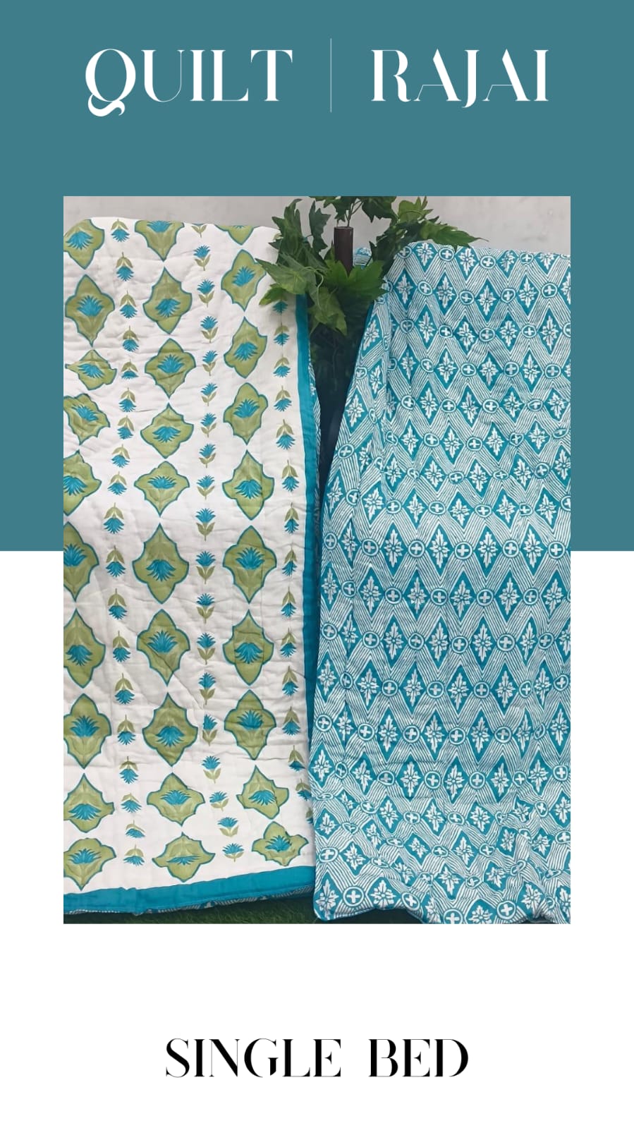 Elite Mulmul Printed Quilt RAJAI (SINGLE BED) (162)