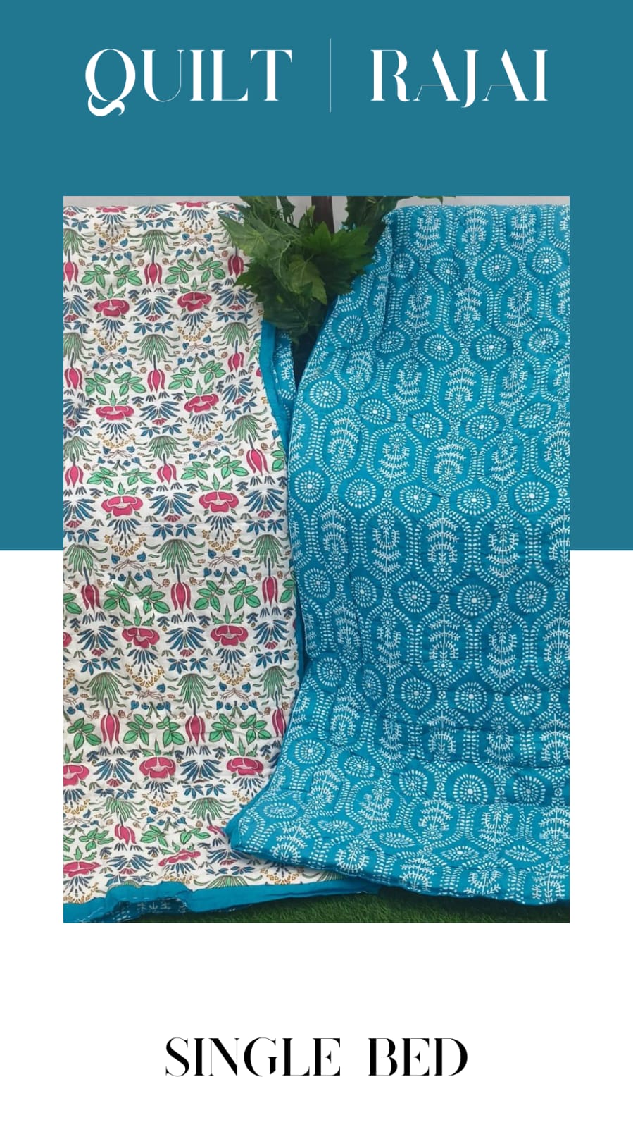 Elite Mulmul Printed Quilt RAJAI (SINGLE BED) (166)