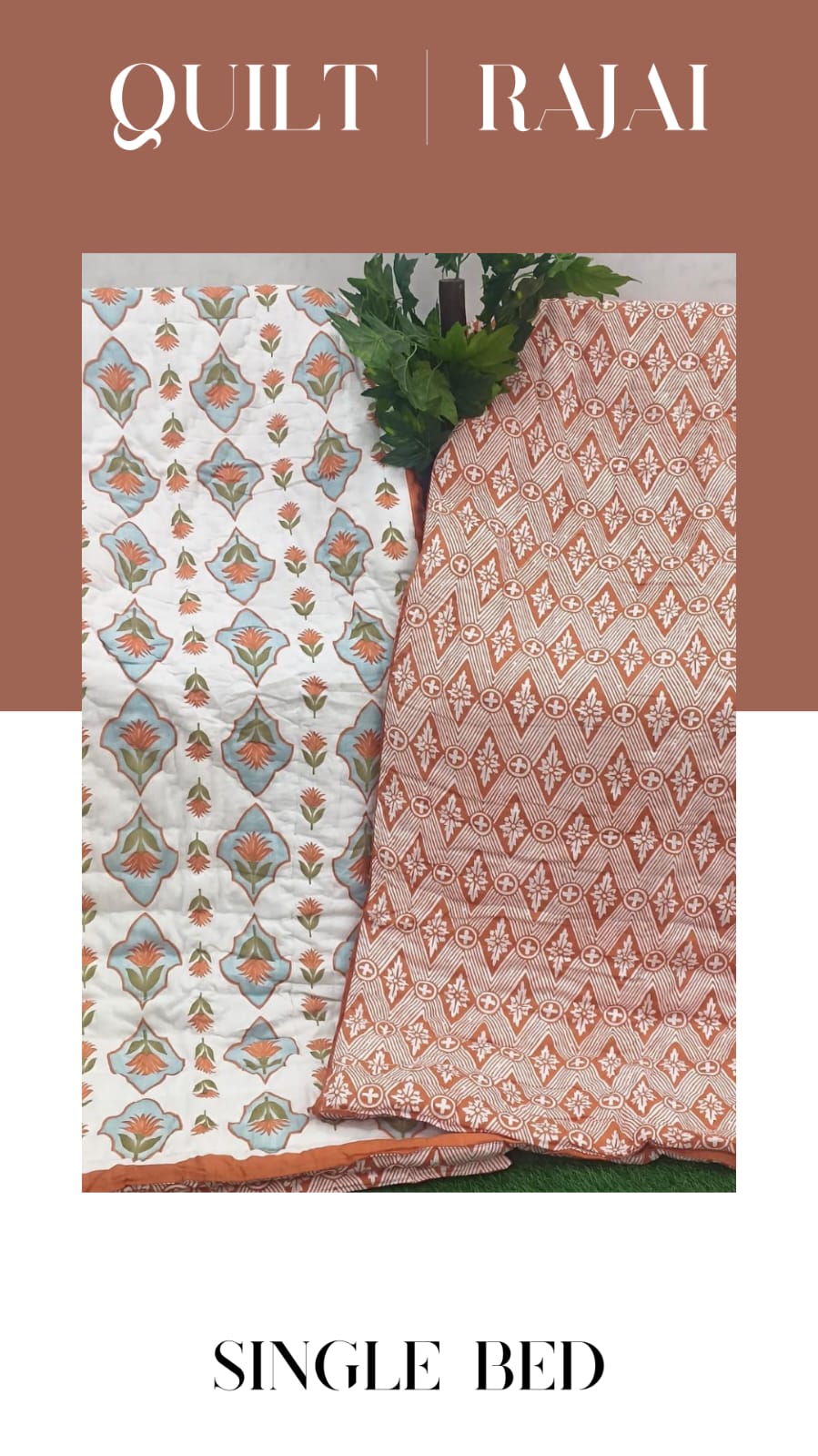 Elite Mulmul Printed Quilt RAJAI (SINGLE BED) (167)