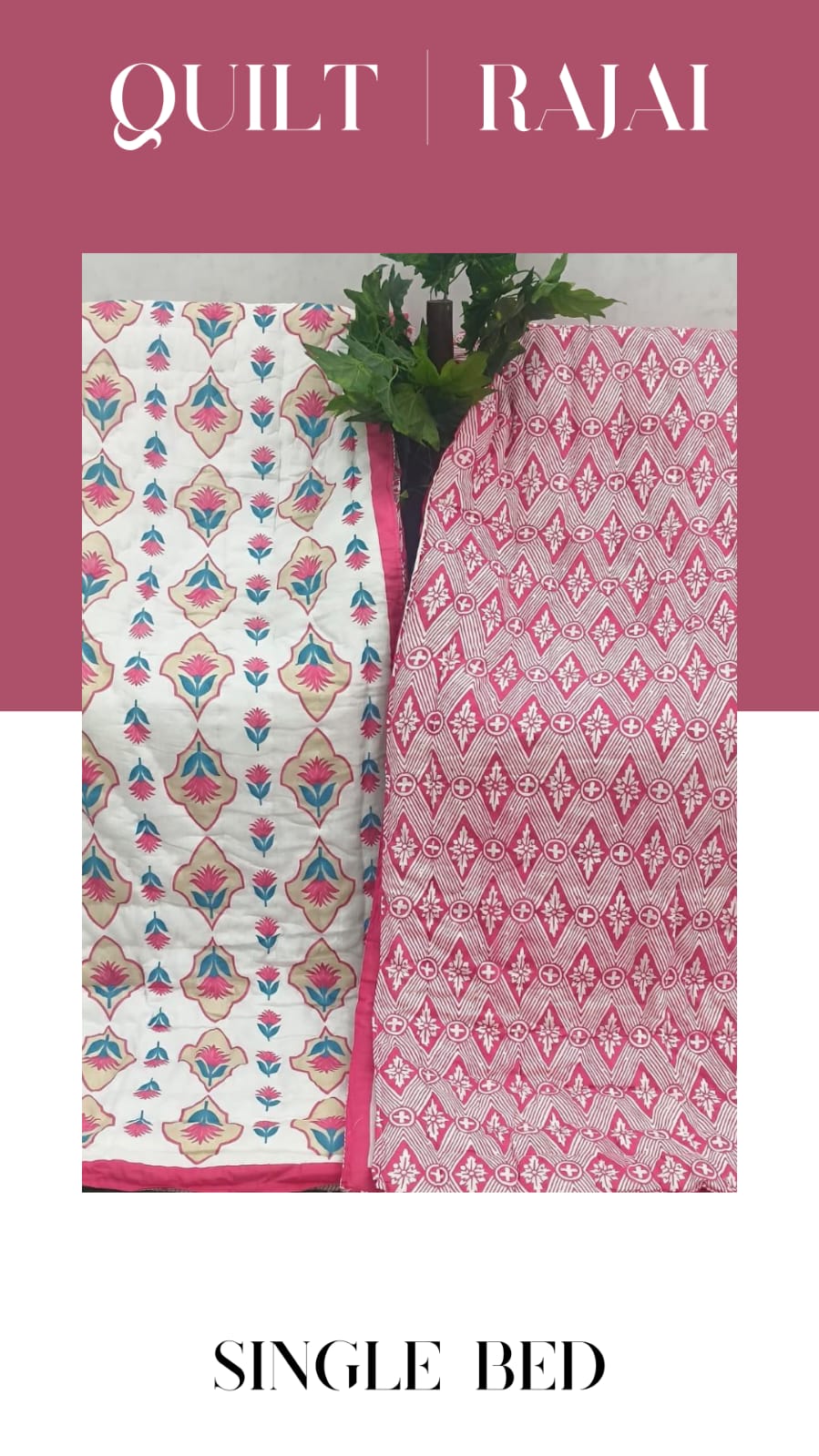 Elite Mulmul Printed Quilt RAJAI (SINGLE BED) (168)