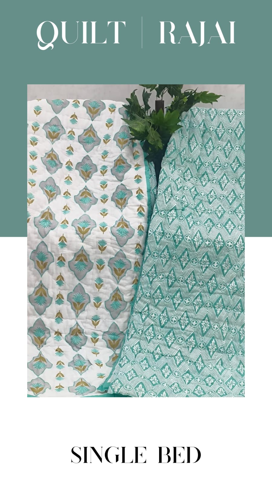 Elite Mulmul Printed Quilt RAJAI (SINGLE BED) (171)