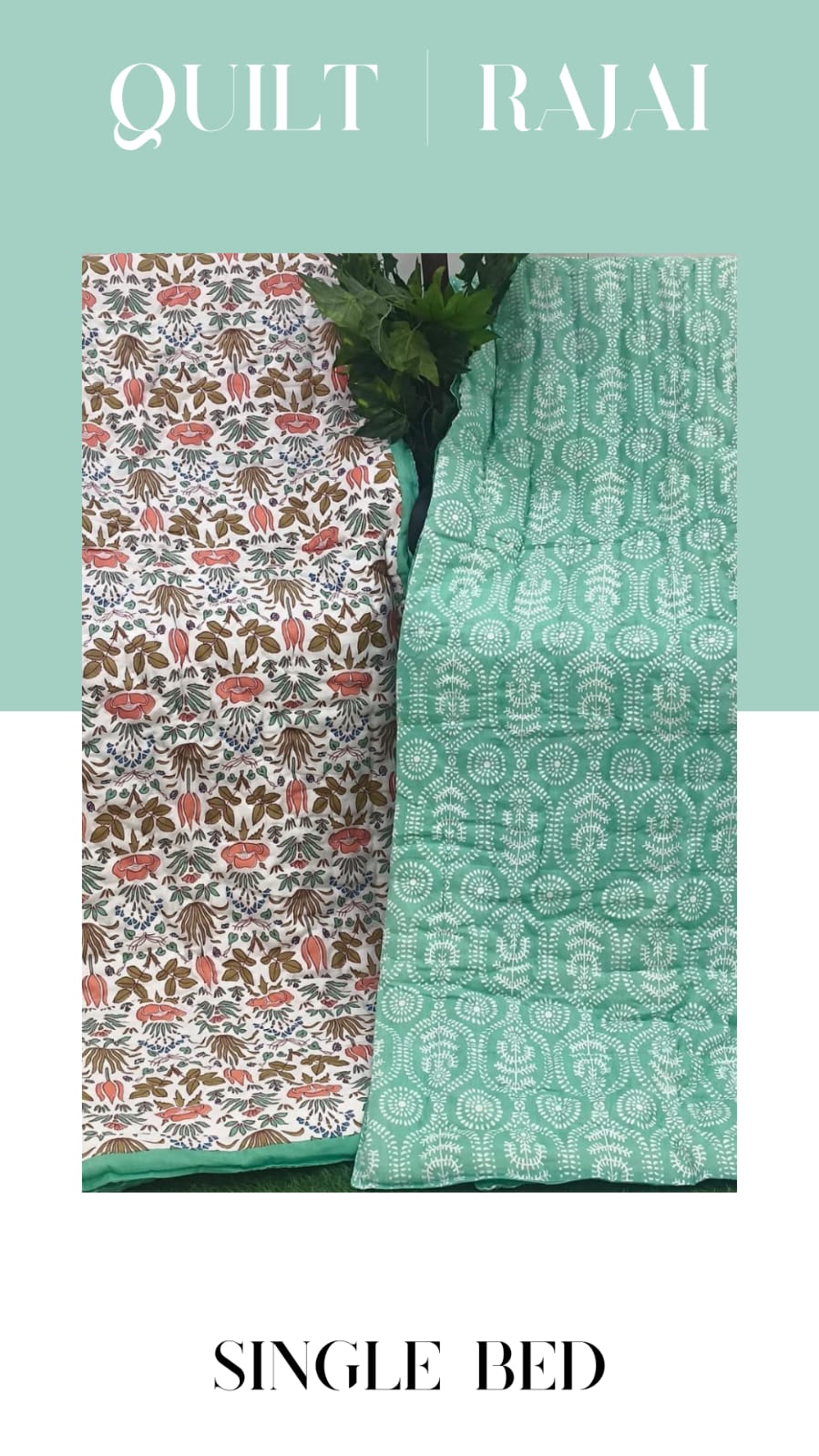 Elite Mulmul Printed Quilt RAJAI (SINGLE BED) (173)