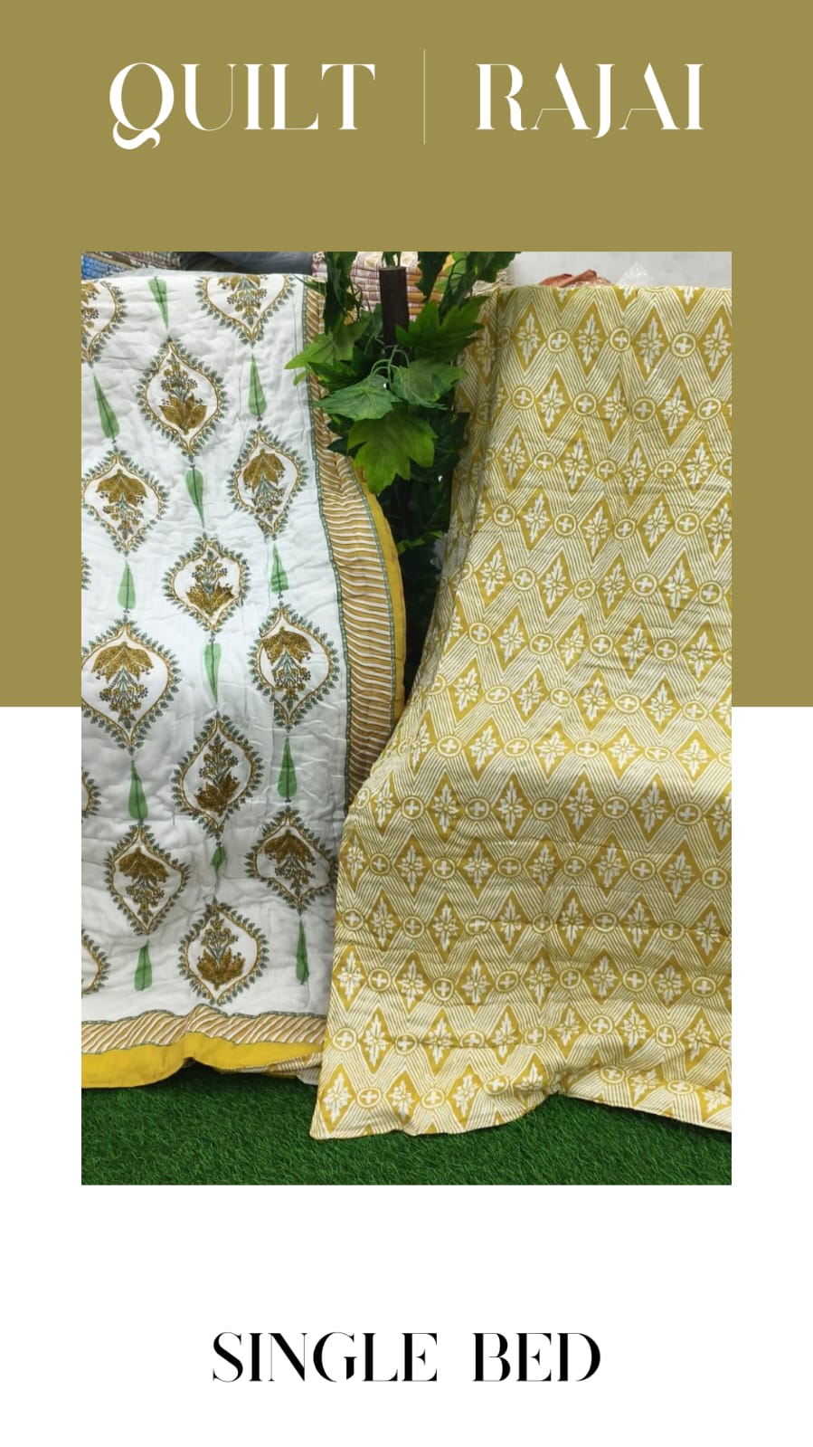 Elite Mulmul Printed Quilt RAJAI (SINGLE BED) (179)