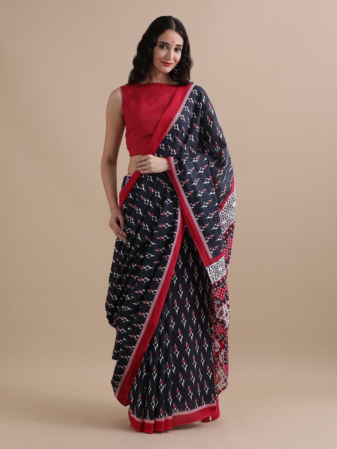 Pure Cotton Mul Mul Printed Sarees With Blouse (9)