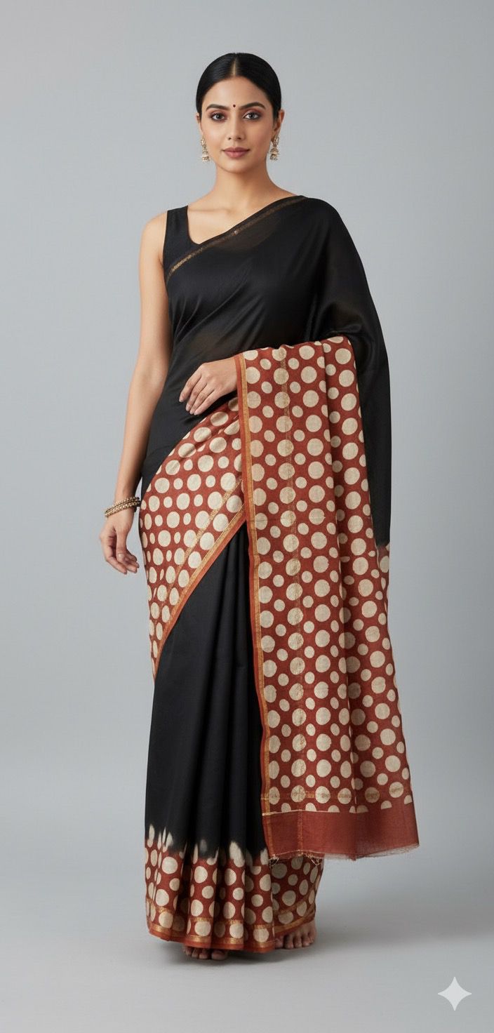 Chanderi Silk Sarees with Beautiful Hand Block Prints (167)