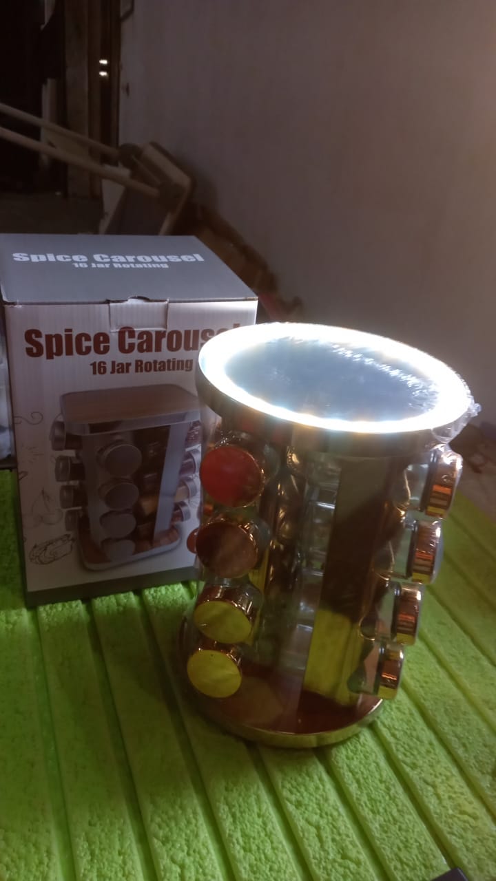 Led Spice Rack Organizer Rotating Spice Rack