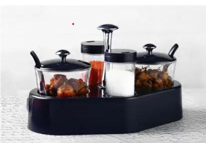 Condiment Set For Kitchen Transparent Jar