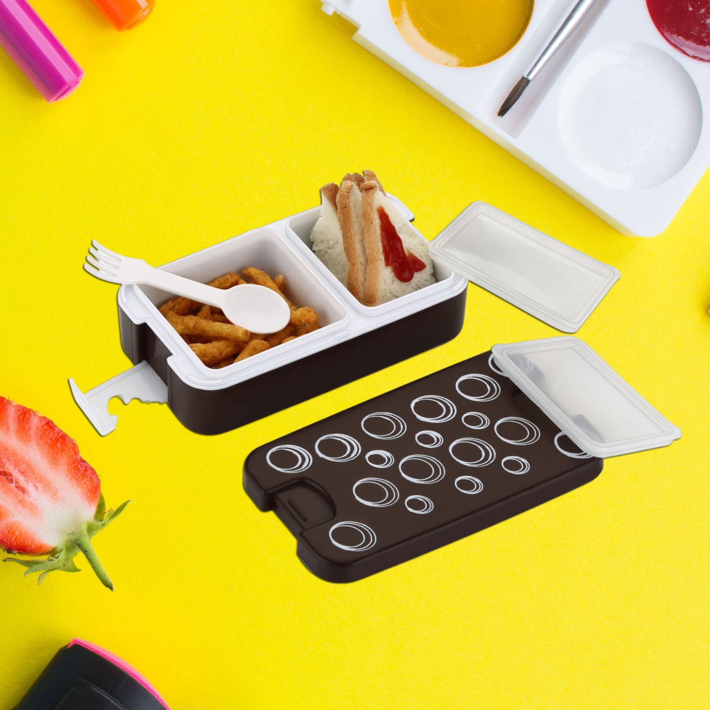 Airtight Lunch Box 2 Compartment Lunch Box