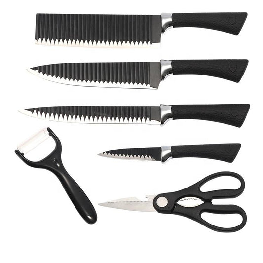 Stainless Steel Knife Set With Chef Peeler And Scissor (6 Pieces)