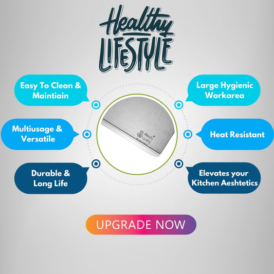 Stainless Steel Chopping Board Lip Design - Large