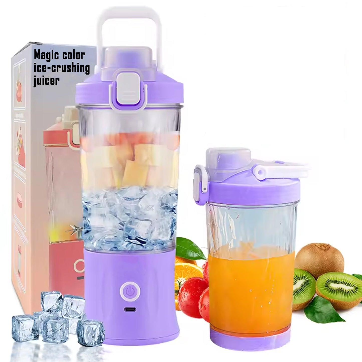 Eletric Crusher Juicer With Multicolor Light 8 Blades (600 Ml  Multicolor)