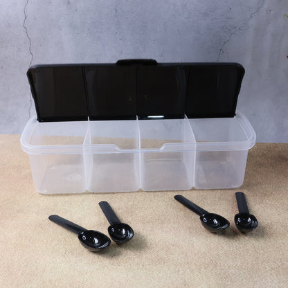 Kitchen Multipurpose Air-tight 4 Sections Masala Box (1 Set)