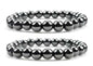 Natural Round Beads Magnetic Hematite Crystal Stone 8mm Bracelet (Pack of 2)