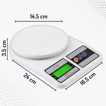 Atom 10Kg Kitchen Weight Machine 6 Months Warranty, Digital Scale with LCD Display, Scale for Home Baking, Cooking & Balance Diet. Weighing Machine with capacity 10Kg, SF400/A121,Color May Vary