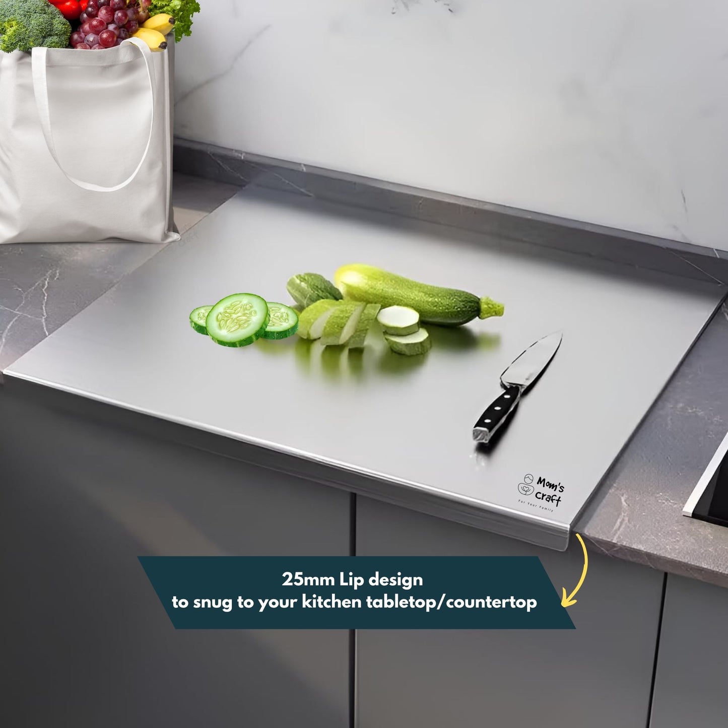 Stainless Steel Chopping Board Lip Design - Regular