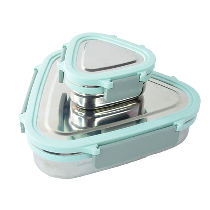 Trinity 2-piece Stainless Steel Triangle Lunch Box Set