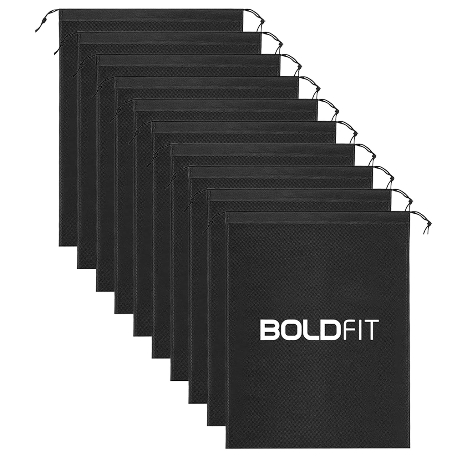 Boldfit Shoe Bag for Travel Bag for Man & Women Shoe Cover for Storage at Home Gym Reusable Travelling Accessories Organizer Pouch Travel Essentials Footwear Bags for Travelling Men -Pack of 6, Black