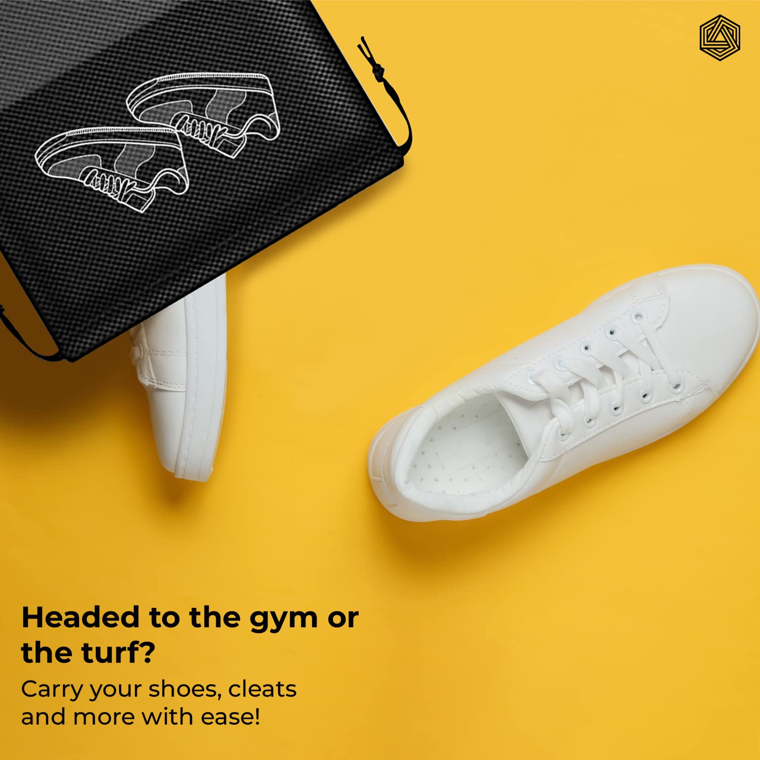 Boldfit Shoe Bag for Travel Bag for Man & Women Shoe Cover for Storage at Home Gym Reusable Travelling Accessories Organizer Pouch Travel Essentials Footwear Bags for Travelling Men -Pack of 6, Black