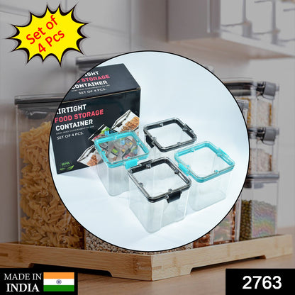 4pc Square Container 700ml Used For Storing Types Of Food Stuffs And Items.