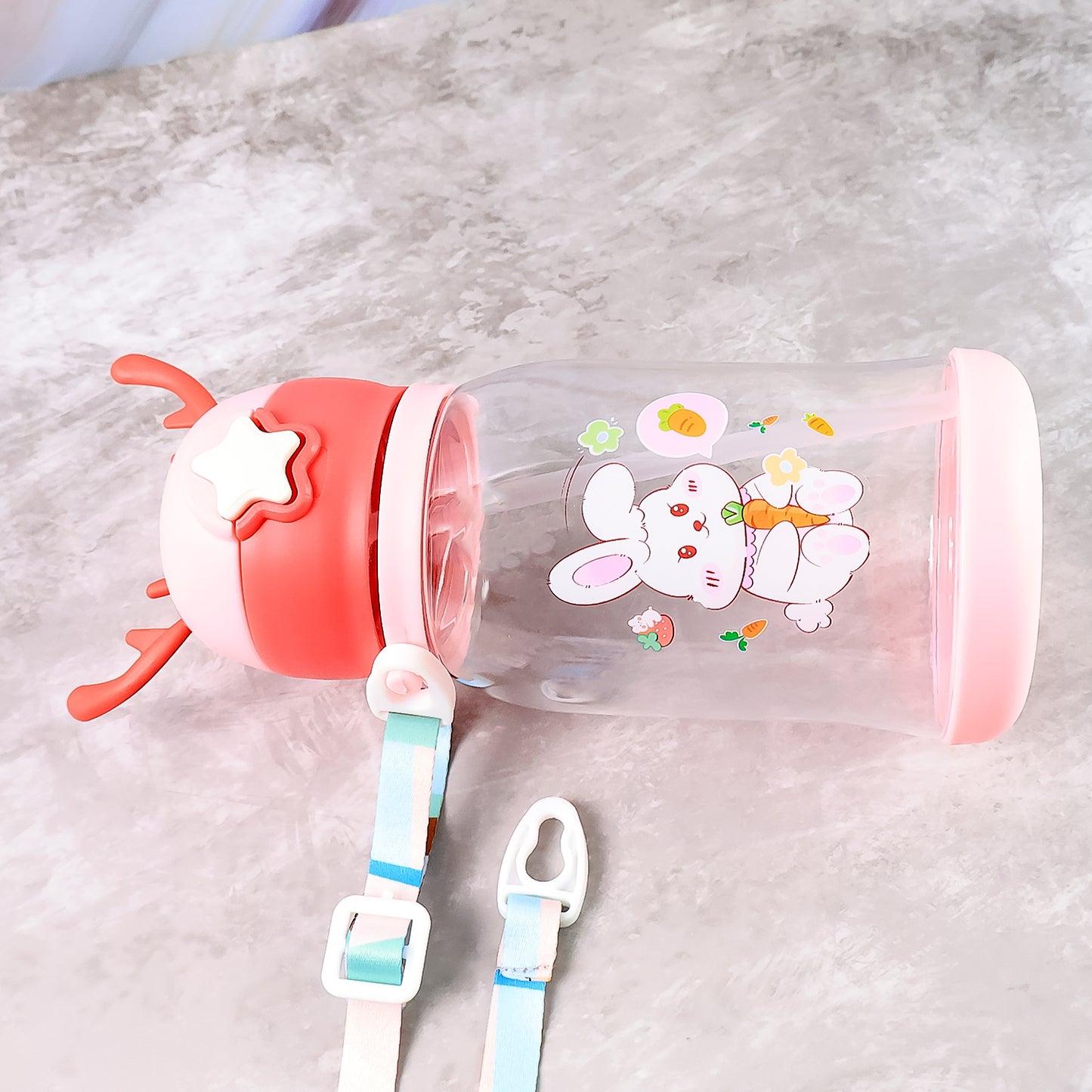 Cute Cartoon Water Bottle Approx 450ml (1 Pc)