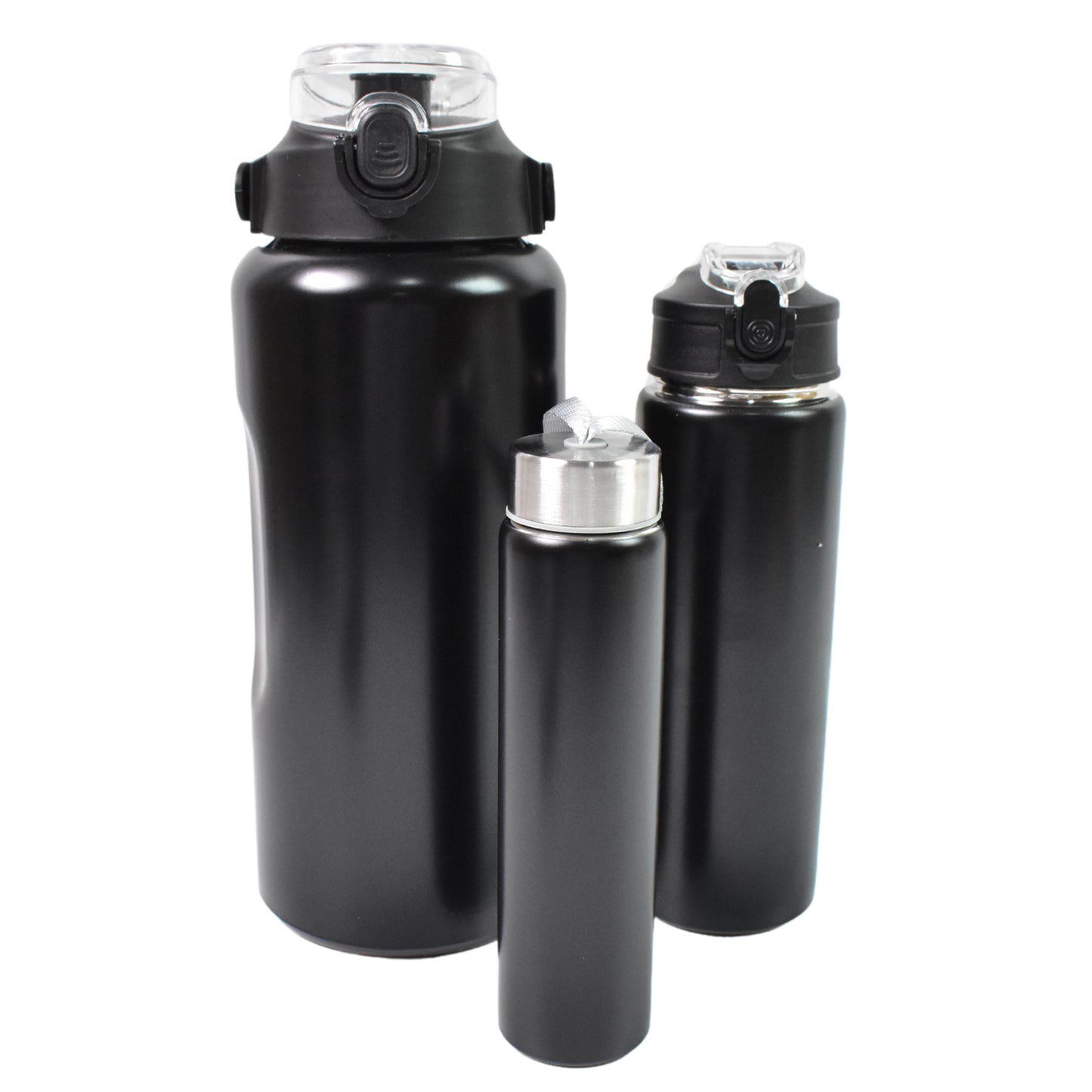 3 In 1 Stainless Steel Insulated Water Bottle (3 Pcs Set  Different Size)