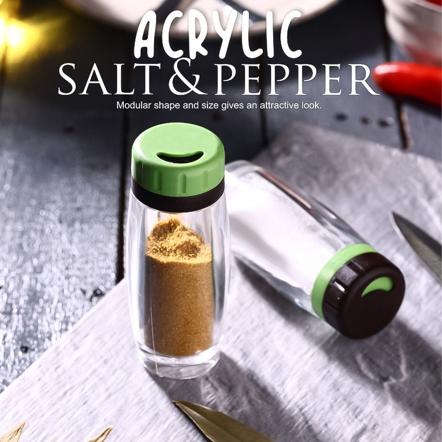 Apex Acrylic Salt And Pepper Shaker Set Of 2