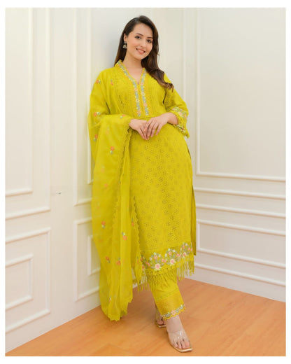 Schiffli Cutwork Suit set