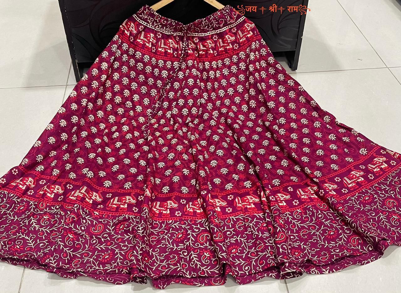Printed Jaipuri Cotton Skirt  (10)