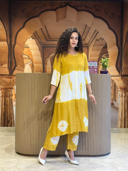 Premium Tie-dye  Fine cotton kurti Pant set