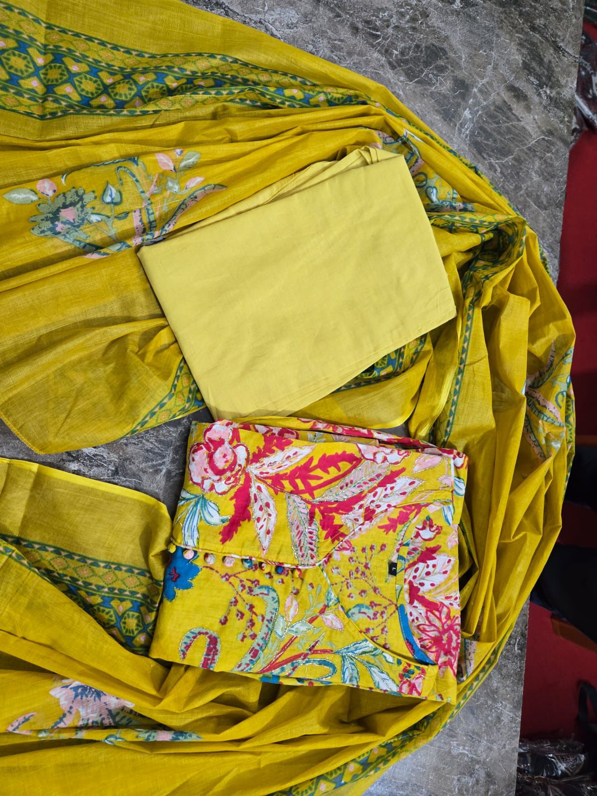 New Anarkali kurta set with new style in saganeri  print