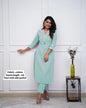 Embroidered Cotton Kurta Set with Designer Neckline Work & Kodi Tassel Detailing (43)
