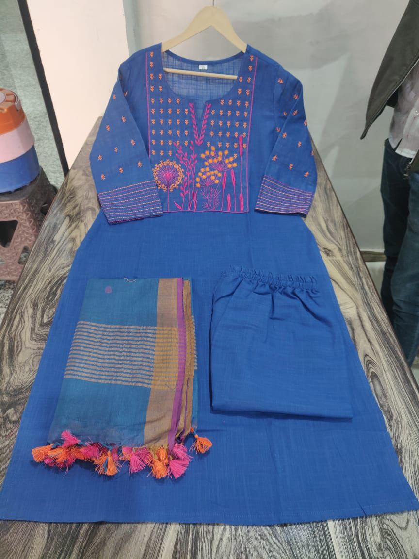 Handloom cotton suit