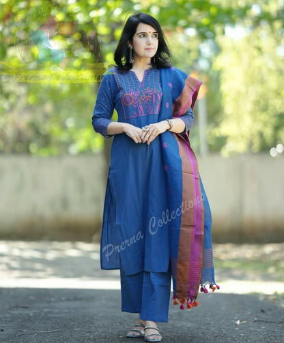 Handloom cotton suit
