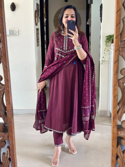 Anarkali  kurta And Dupatta Set Fully Stitched Ready