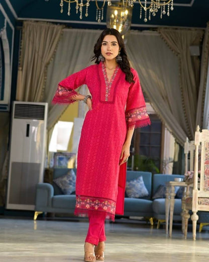 Schiffli Cutwork Suit set