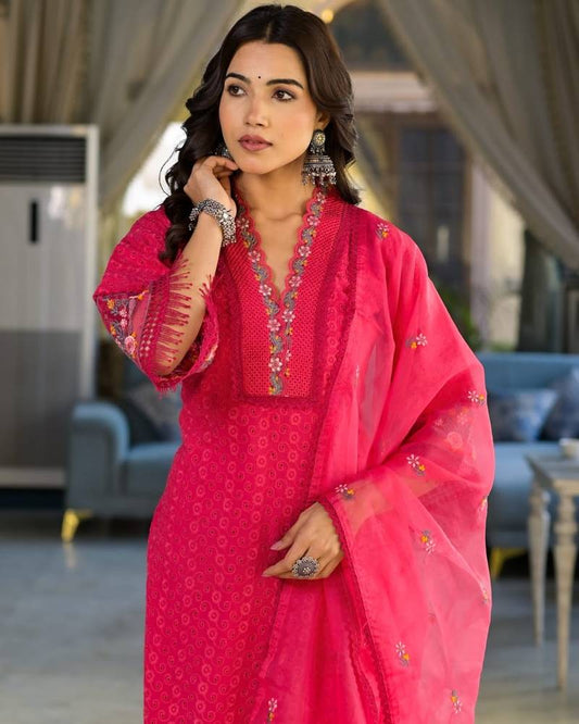 Schiffli Cutwork Suit set