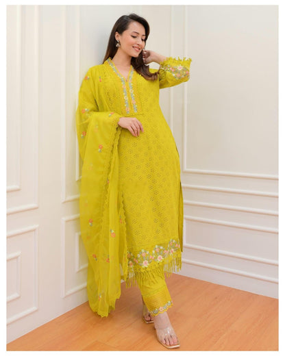 Schiffli Cutwork Suit set