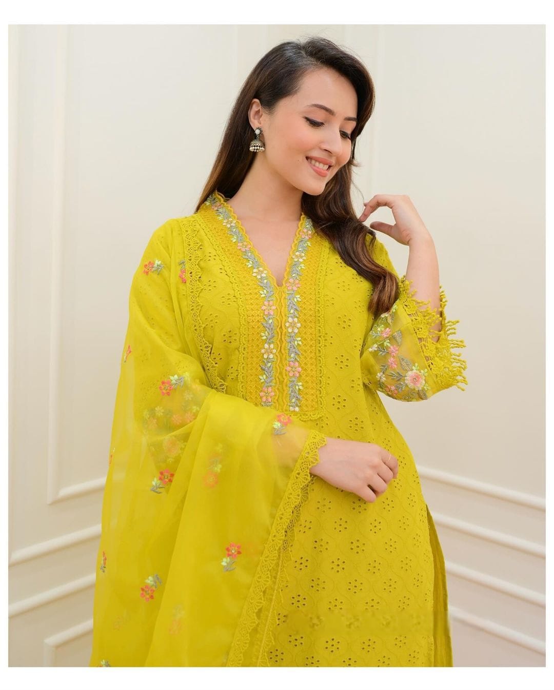 Schiffli Cutwork Suit set