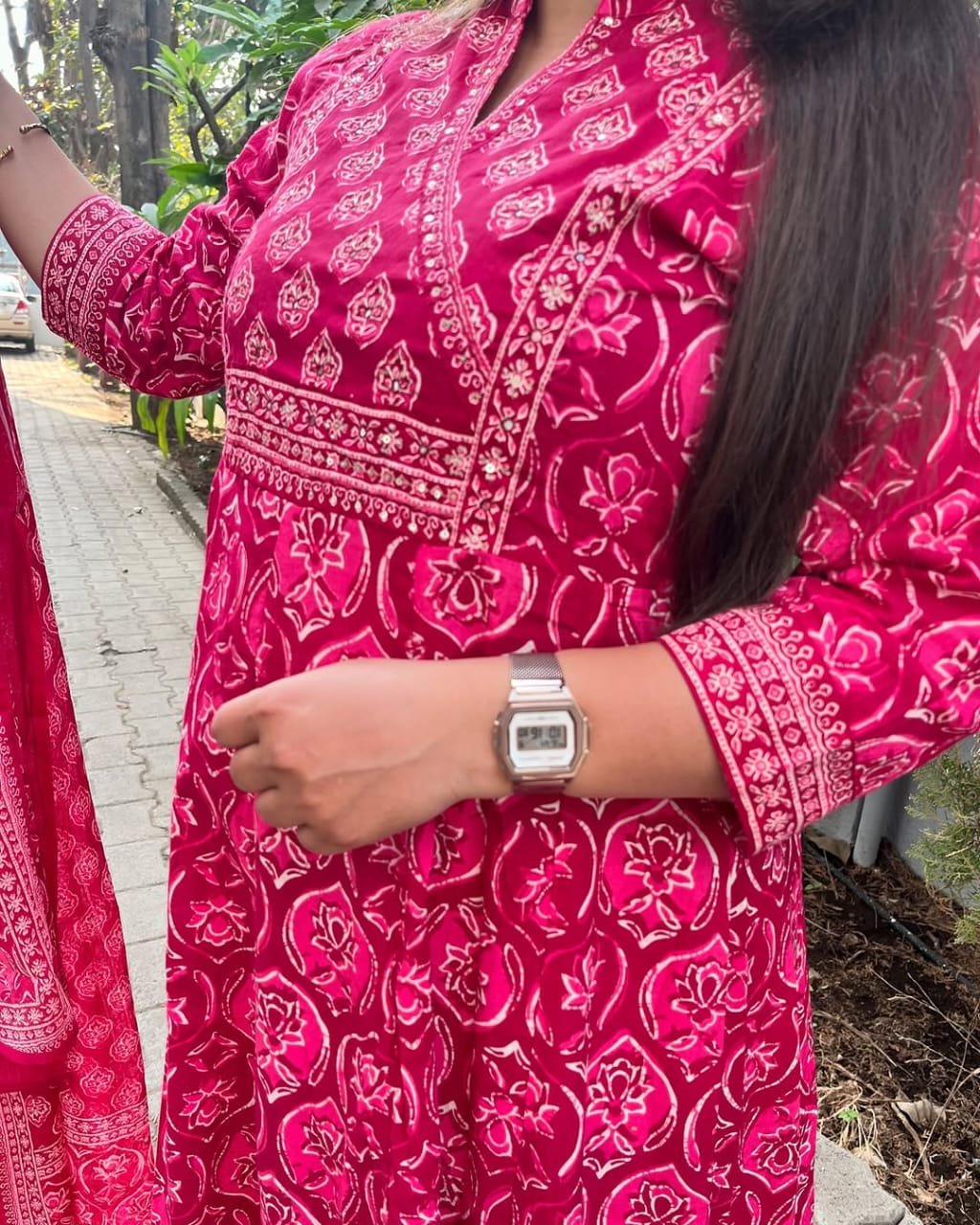 Pure fine Cotton fabric Anarkali Kurti with Pant