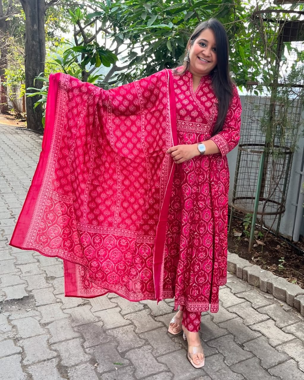 Pure fine Cotton fabric Anarkali Kurti with Pant